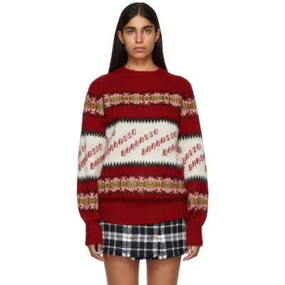 Shop Msgm Red Long Barbaso Sweater In 18 Red
