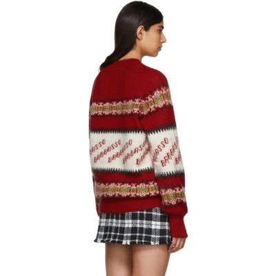 Shop Msgm Red Long Barbaso Sweater In 18 Red