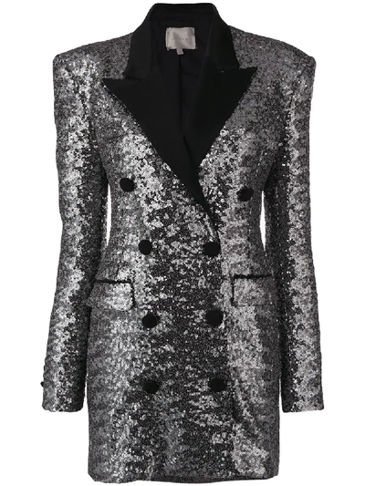 Shop Amen Sequin Blazer Dress In Metallic