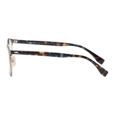 Shop Fendi Silver And Tortoiseshell Round Glasses In R81.mtl.tr