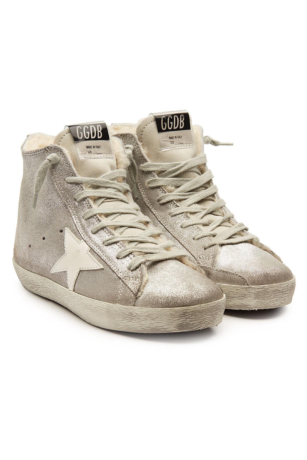 golden goose sneakers with shearling