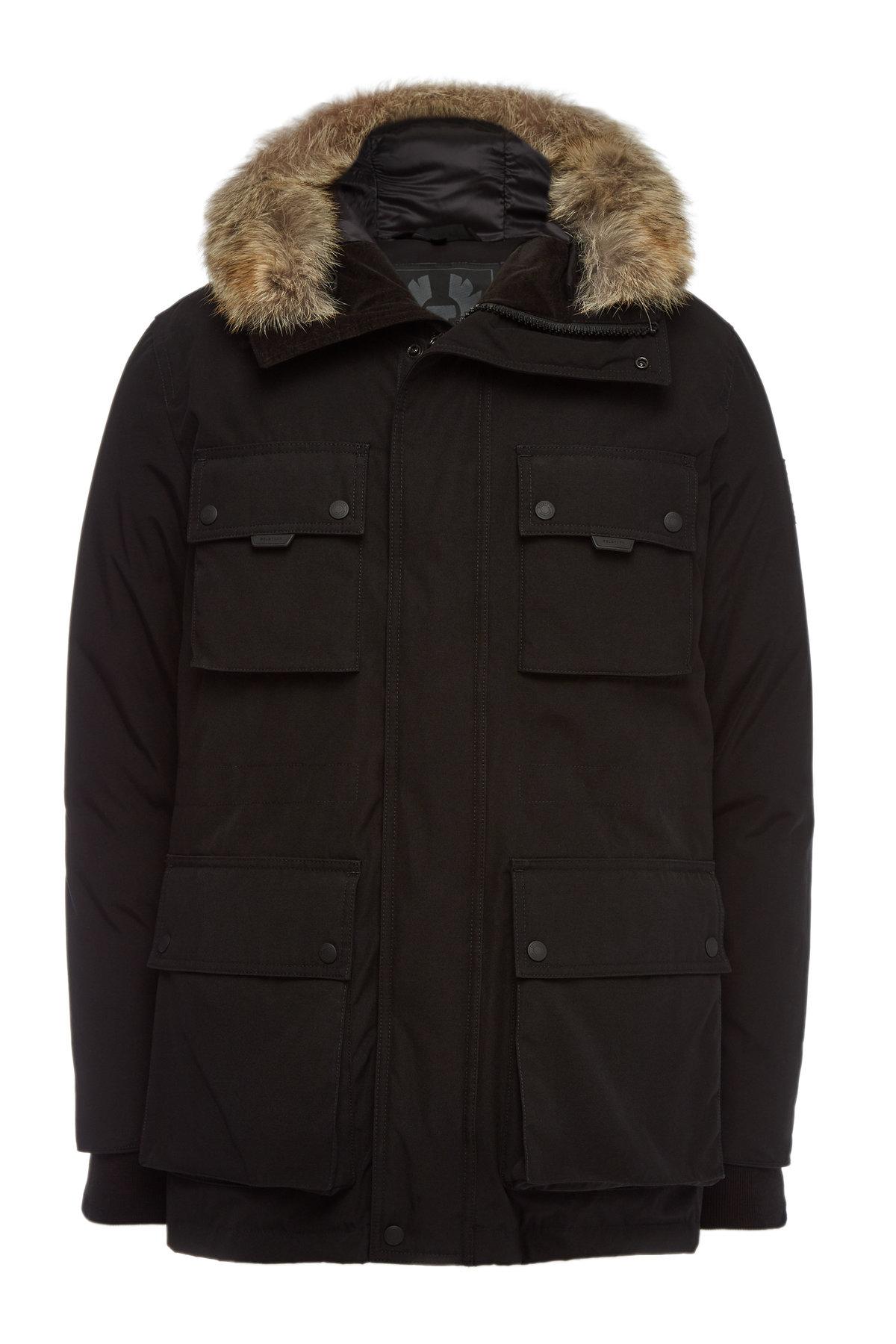 Belstaff Trialmaster Expedition Down Parka With Fur-trimmed Hood In Black |  ModeSens