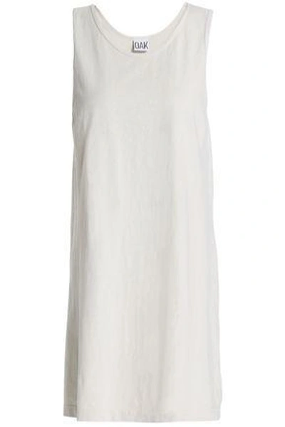 Shop Oak Woman Larch Cotton-jersey Mini Dress Light Gray