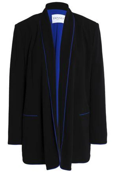 Shop Vionnet Woman Silk-trimmed Stretch-jersey Blazer Black