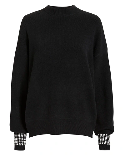 Shop Alexander Wang Crystal Cuff Black Sweater