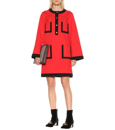 Shop Gucci Jersey Dress In Red