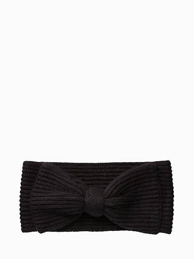 Shop Kate Spade Solid Bow Headband In Black