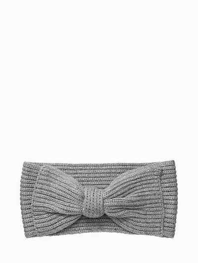 Shop Kate Spade Solid Bow Headband In Heather Gray