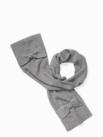 Shop Kate Spade Solid Bow Muffler In Heather Gray