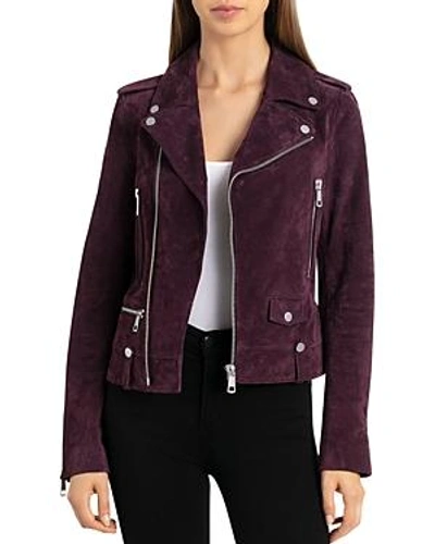 Shop Bagatelle.nyc Bagatelle. Nyc Suede Moto Jacket In Mulberry