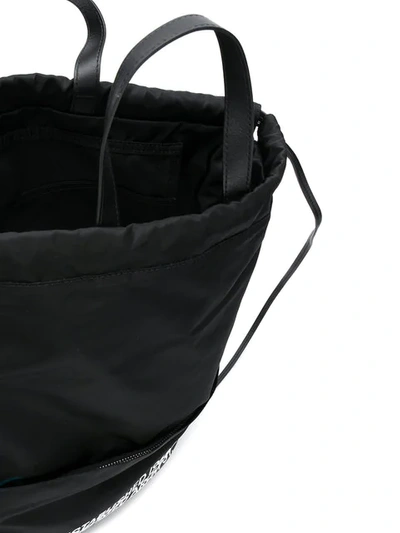Shop Calvin Klein 205w39nyc Slogan Drawstring Backpack In Black