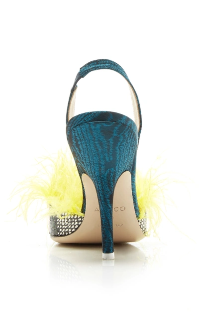 Shop Attico Feather Slingback In Yellow