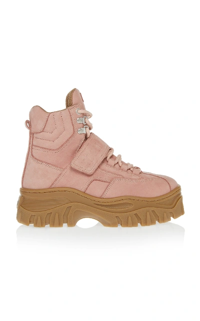 Shop Msgm Chucky Bootie Strap Sneaker In Pink