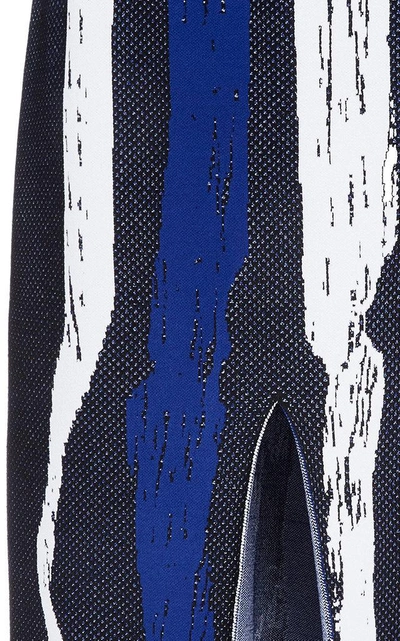 Shop Derek Lam Slit Knit Midi Skirt In Blue