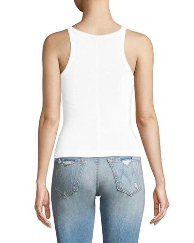 Shop Re/done Ribbed Scoop-neck Fitted Tank In White