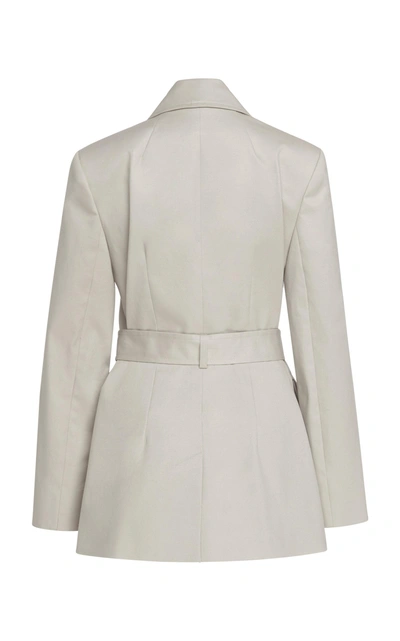 Shop Alexa Chung Belted Tailored Jacket In Grey