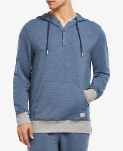 Shop 2(x)ist Men's Hooded Henley Sweatshirt In Denim Heather