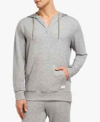 Shop 2(x)ist Men's Hooded Henley Sweatshirt In Heather Grey