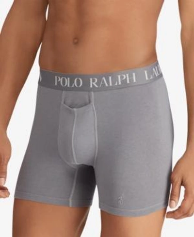 Shop Polo Ralph Lauren Men's Cotton/modal Blend Boxer Briefs, 2-pk. In Marine Grey/polo Black