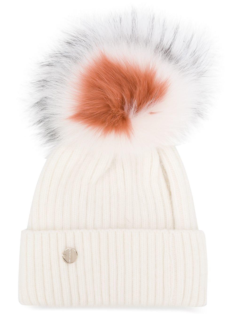 Yves Salomon Accessories Pom Pom Beanie Hat - White | ModeSens