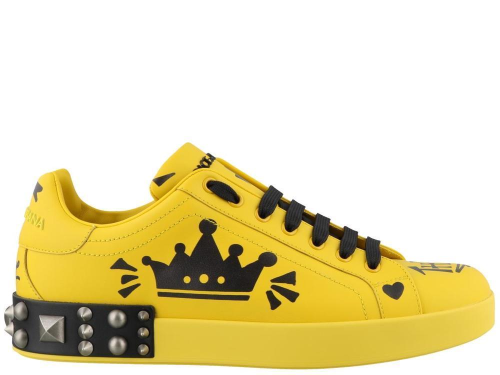 Dolce & Gabbana Portofino Sneakers In Yellow | ModeSens