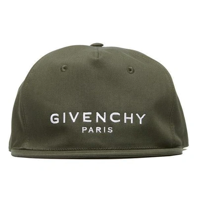 Shop Givenchy Embroidered Brand Logo Baseball Cap In Green