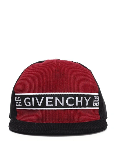 Shop Givenchy Logo Corduroy Cap In Red