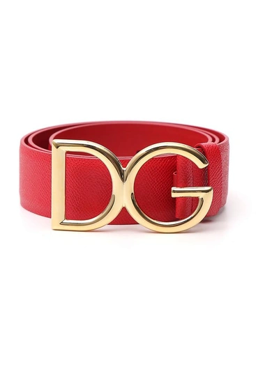 Dolce & Gabbana Logo Buckle Belt In Red | ModeSens