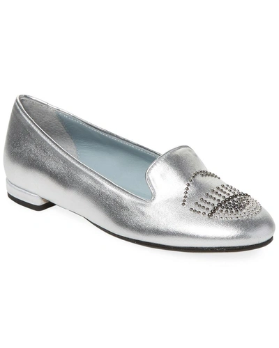 Shop Chiara Ferragni Flirting Leather Loafer In Metallic