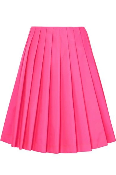 Shop Prada Wrap-effect Pleated Shell Skirt In Pink