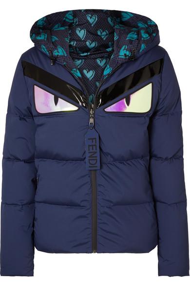 Fendi Appliquéd Quilted Down Jacket In 