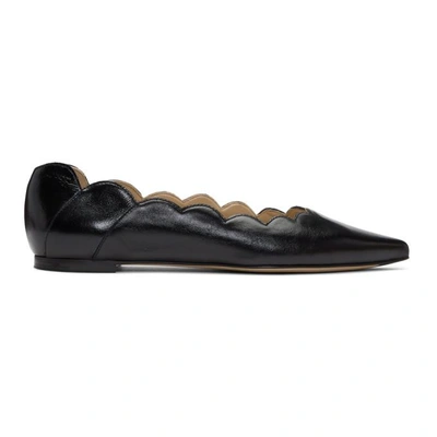 Shop Chloé Chloe Black Pointed Lauren Ballerina Flats In 001 Black