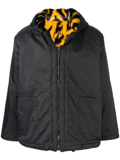 Shop Aries Reversible Hooded Jacket - Black
