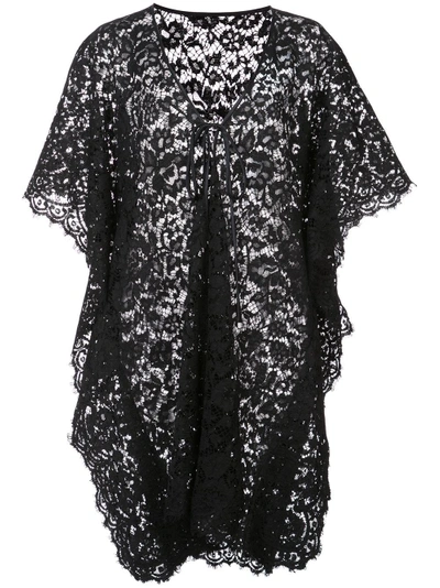 Shop Dolce & Gabbana Lace Kaftan In Black
