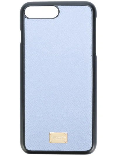 Shop Dolce & Gabbana Logo Plaque Iphone 7 Plus Case In Blue