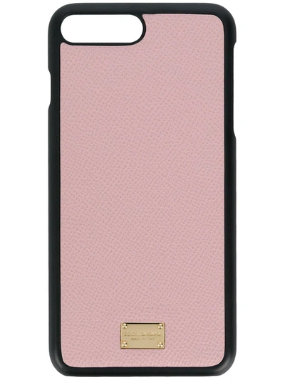 Shop Dolce & Gabbana Logo Plaque Iphone 7/8 Plus Case In Pink