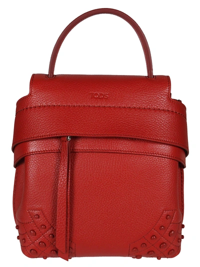 Shop Tod's Wave Mini Backpack In Red