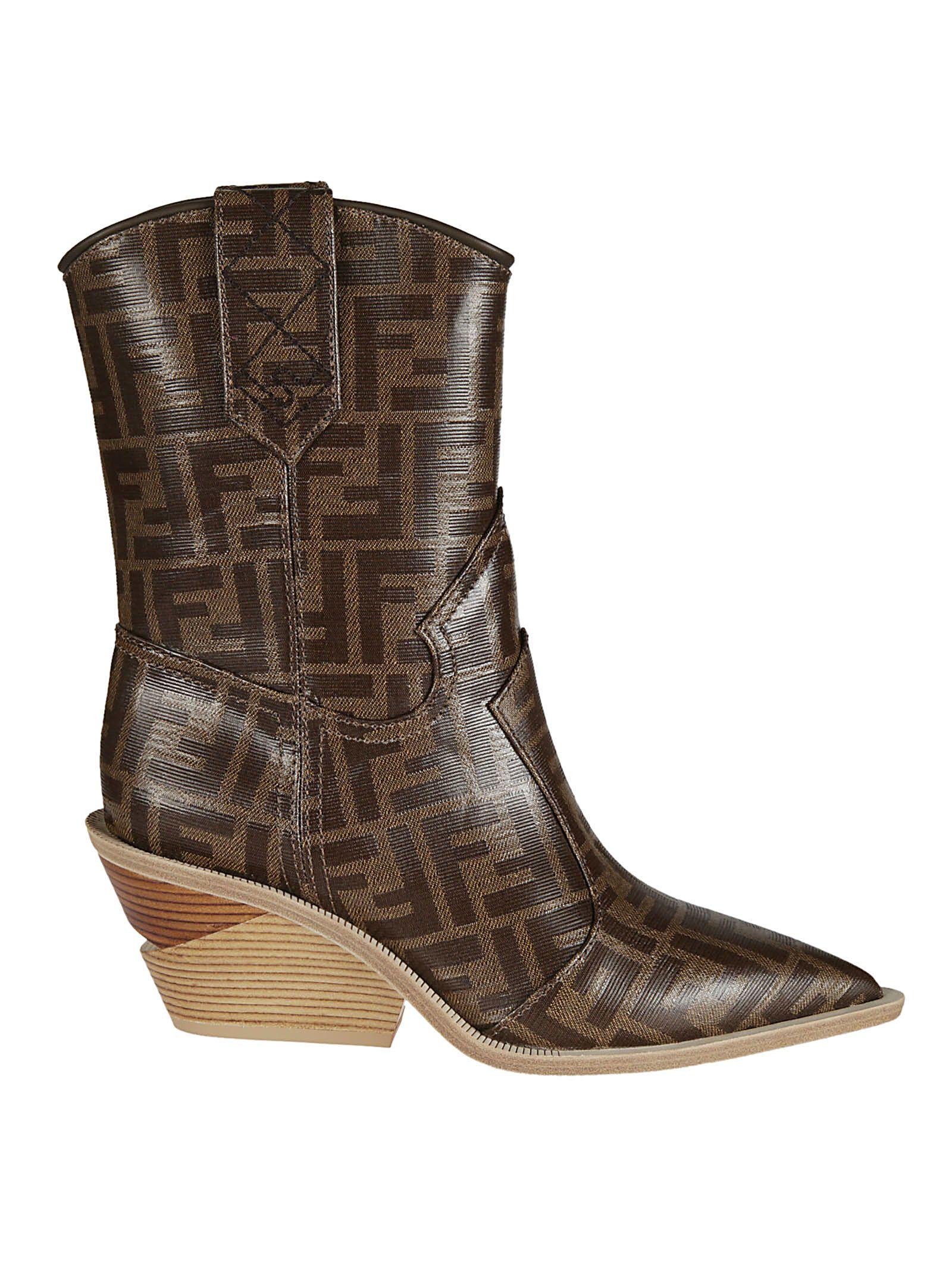 fendi ff motif ankle boots