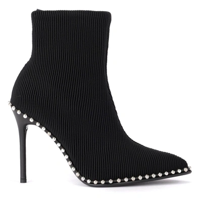 Shop Alexander Wang Eri Black Ankle Boots With Studs In Nero