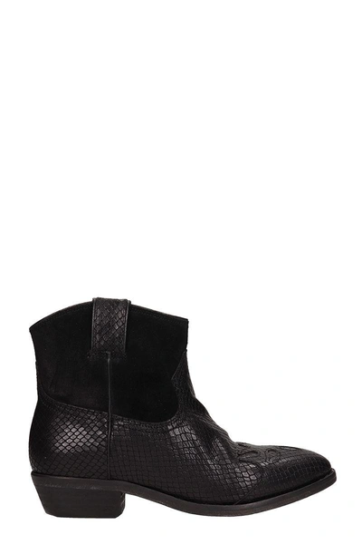 Shop Catarina Martins Black Leather And Suede Ankle Boots
