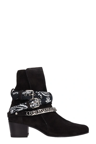 Shop Amiri Black Suede Ankle Boots