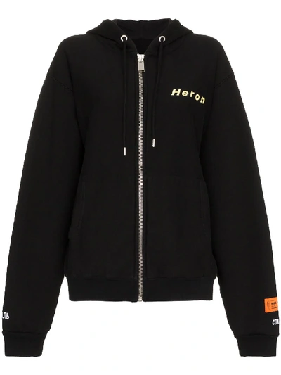 Shop Heron Preston Printed Logo Hoodie In Black