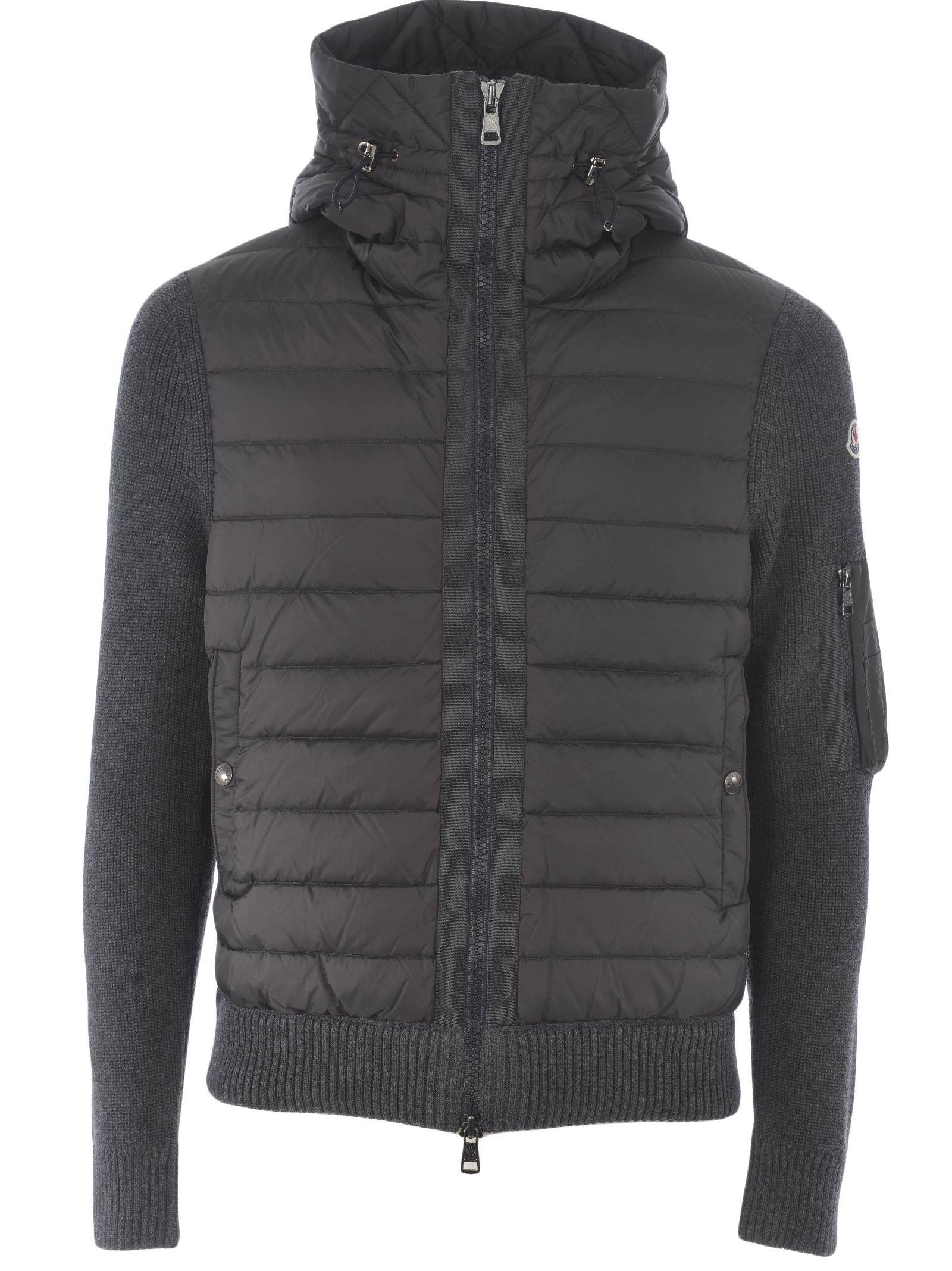 Moncler Zip-up Padded Jacket In Grigio Scuro | ModeSens