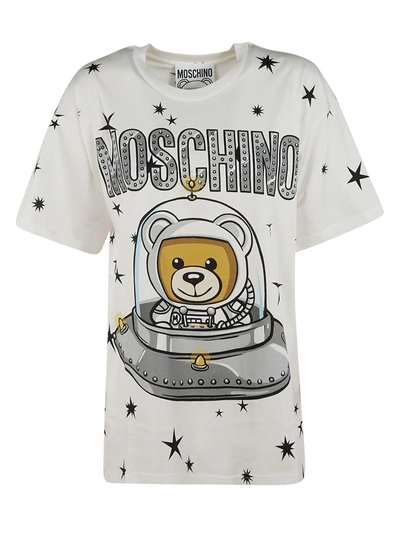 Shop Moschino Astro Teddy Bear T-shirt In White
