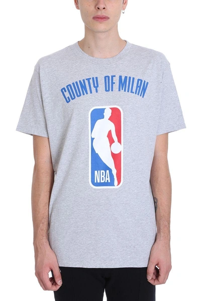 Shop Marcelo Burlon County Of Milan Nba Grey Cotton T-shirt