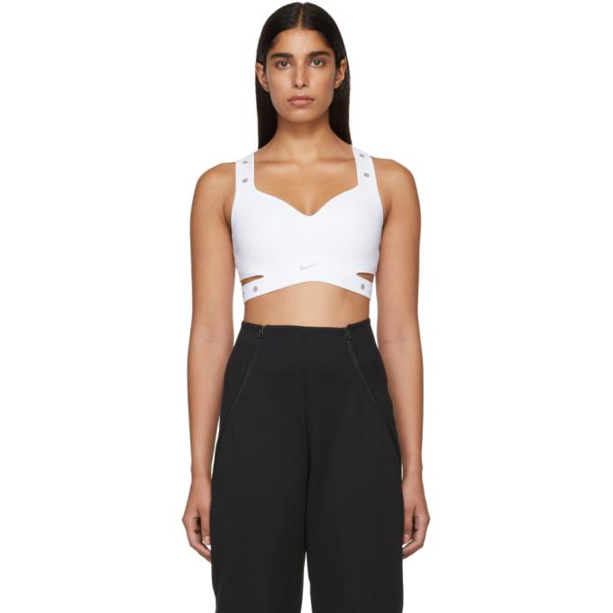 white high support sports bra
