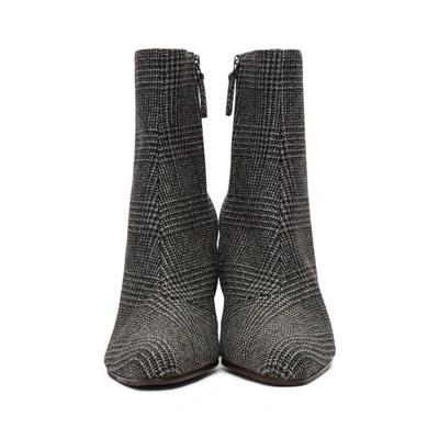 Shop Balenciaga Black & White Prince Of Wales Check Boots