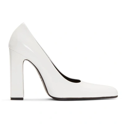 Shop Balenciaga White Rectangular Heel Pumps