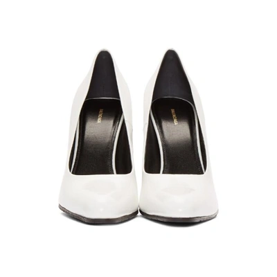 Shop Balenciaga White Rectangular Heel Pumps