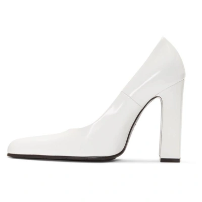 Shop Balenciaga White Rectangular Heel Pumps